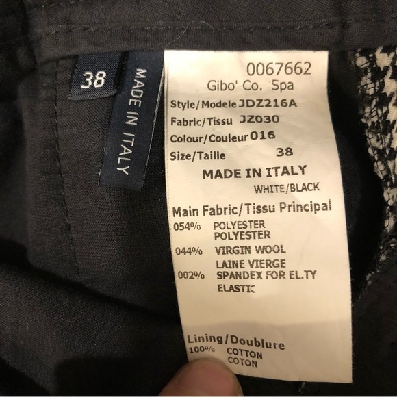 JIL SANDER NAVY Wool Micro Houndstooth Pants Size 38 - Picture 7 of 7